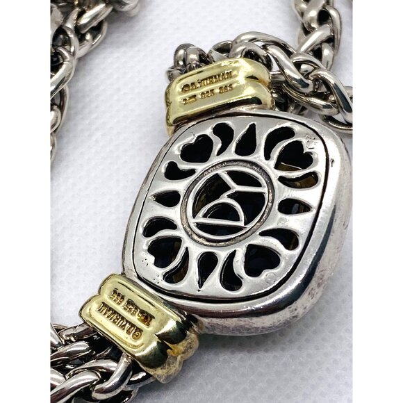 David Yurman Albion Double Chain Wheat Onyx Necklace Sterling Silver 925 14K 585 - Picture 9 of 16